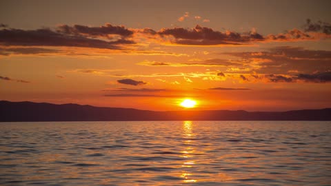 Stunning sunset seen from the sea