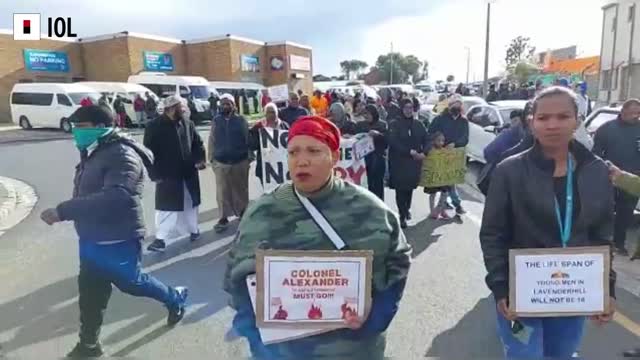 Residents from Lavender Hill marched for peace on Thursday.