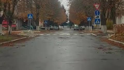 A Ukrainian volunteer drove through the streets of Pokrovsk