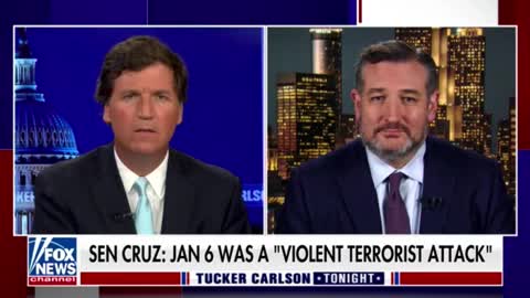 Wow. Tucker Carlson just confronted Ted Cruz over calling Jan 6 a "violent terrorist" attack