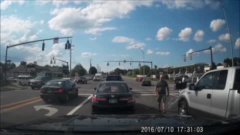 Motorcycle Gets Rear Ended at Stop Light