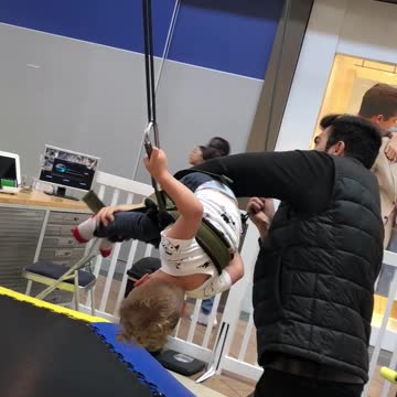 Thrill Seeking 2 Year Old Has A Blast With Bungee Cords