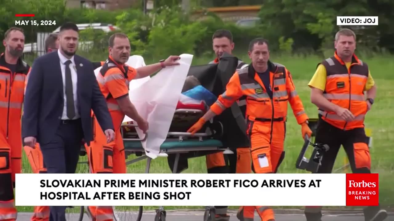 Slovakian Prime Minister Robert Fico Arrives At Hospital After Being Shot