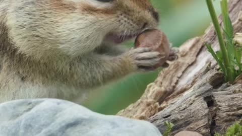 How sweet it is for squirrels to eat hazelnuts!