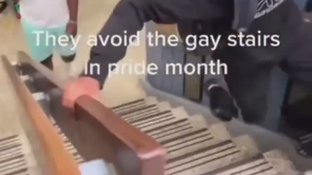 Students Avoid Gay Rainbow Stairs in Counter Cultural Protest