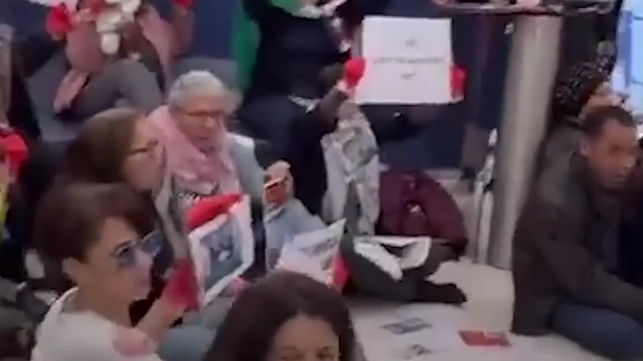 Paris Saint-Germain (PSG) fans unfurl 'Free Palestine' banner before a match