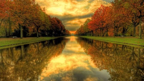 Relaxing autumn music with beautiful fall background picture