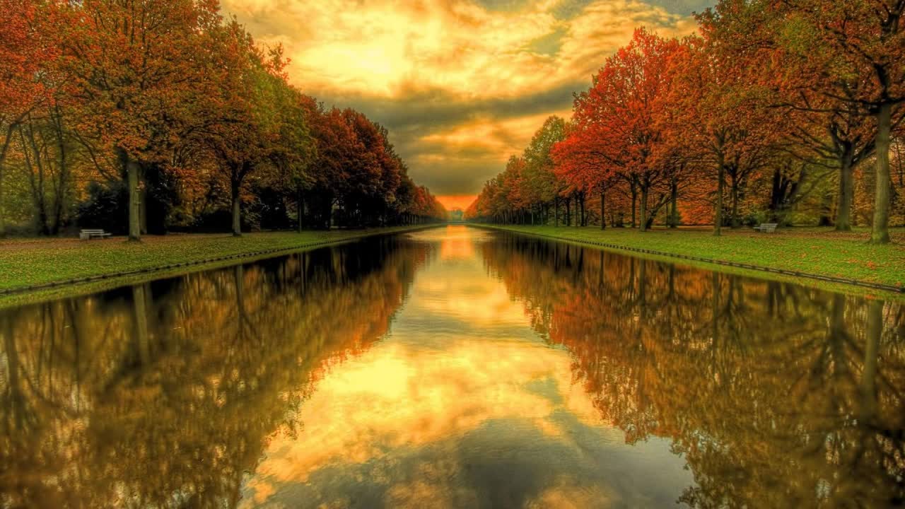 Relaxing autumn music with beautiful fall background picture