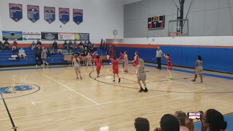 Karly Pasmore Makes 3 Pointer - Varsity Basketball - Powell Middle vs. Challenger K8