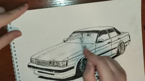 Drawing Toyota Mark II (2) gx71