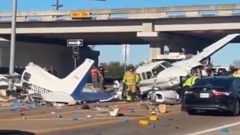 Small plane crashes on street In Texas