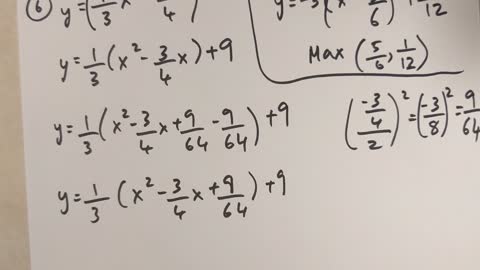 Grade 10 Math - Finding the vertex by completing the square (Lesson 6.1)