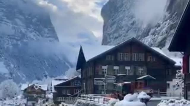 Beautiful scene of snow