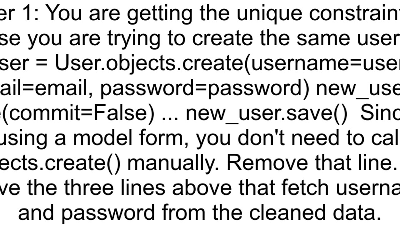 Django error UNIQUE constraint failed auth_userusername