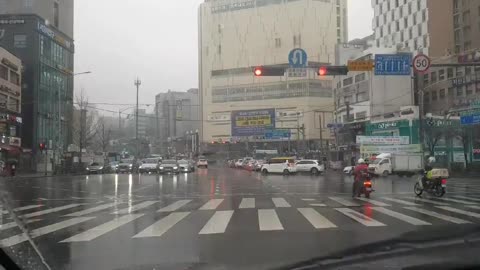 On the weekend in a Korean car street