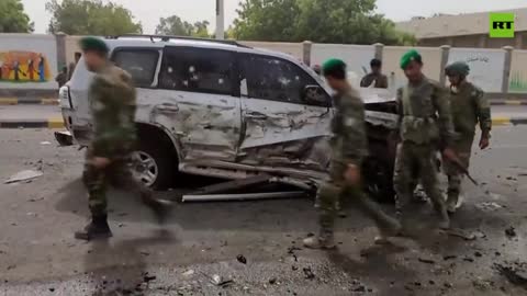 Aftermath of deadly car bomb blast in Yemen