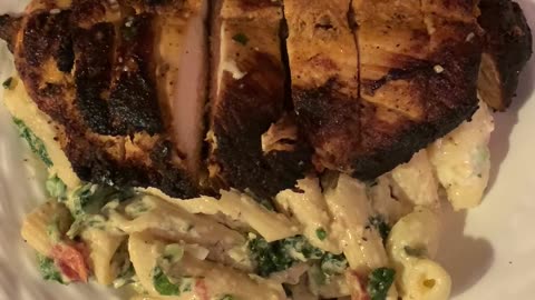 Grilled Chicken Caesar Pasta Salad Was The Choice For Dinner!
