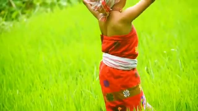 Little cute girl dancing