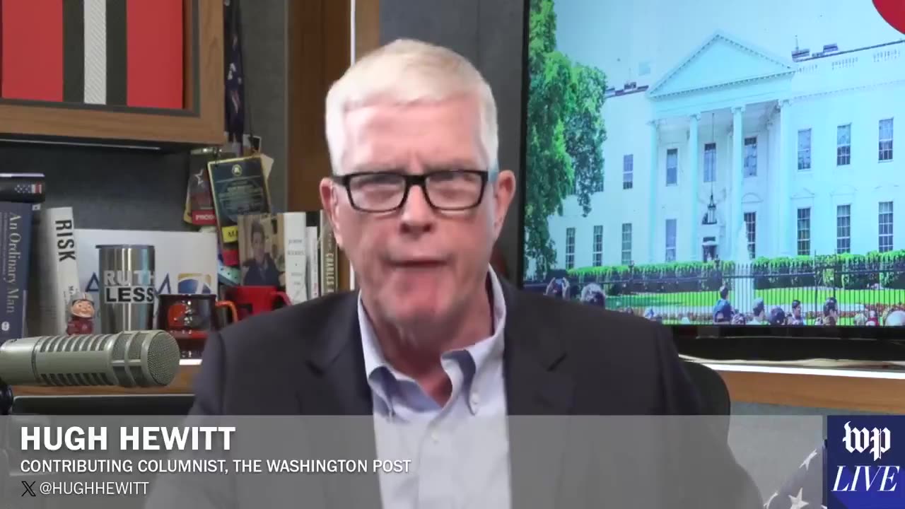 Hugh Hewitt rips his earpiece out and walks off set LIVE on-air