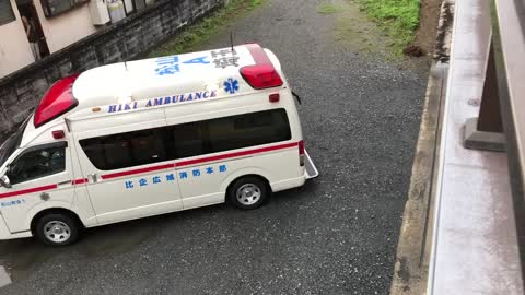 Ambulance in Japan arriving