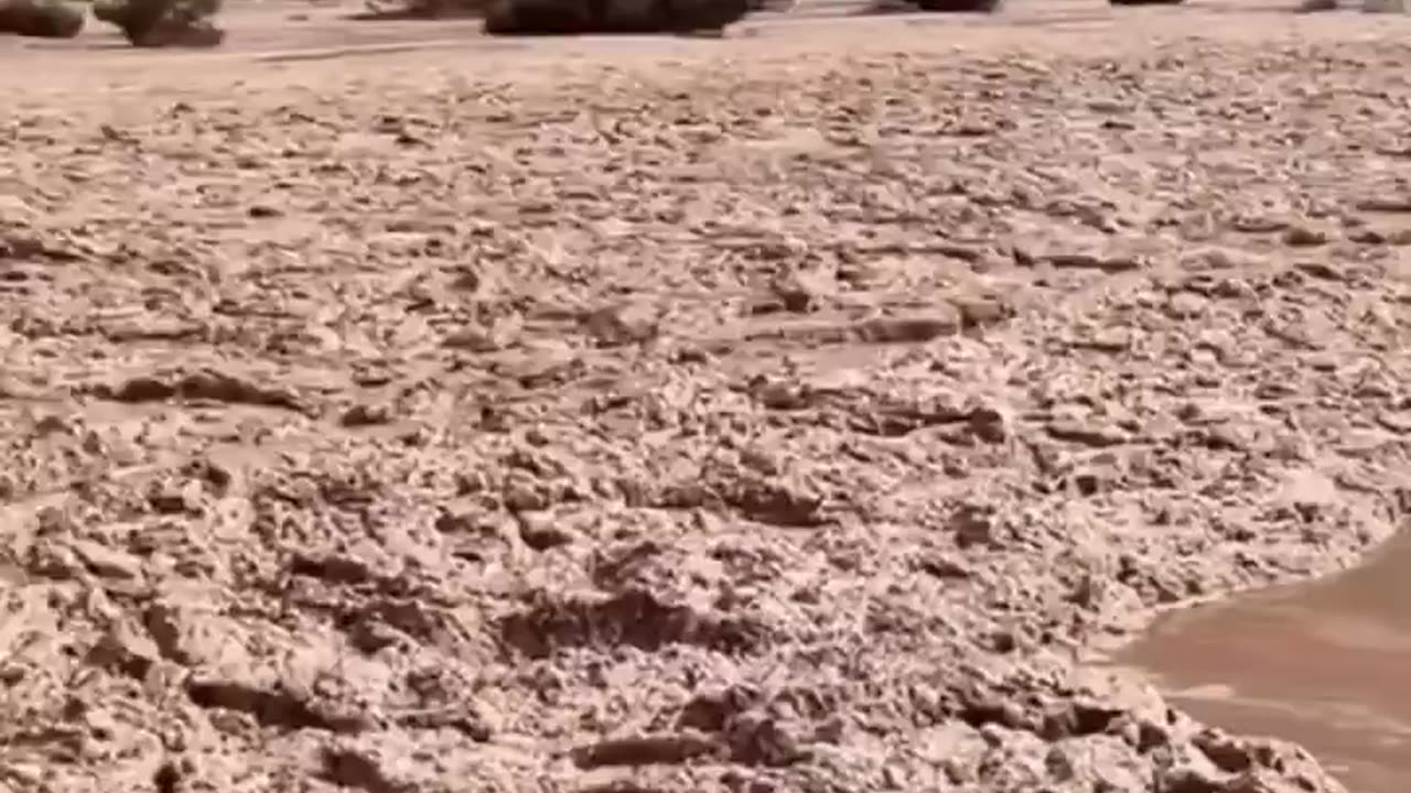 Nothing to see here just a river of ice in the Saudi Arabian desert