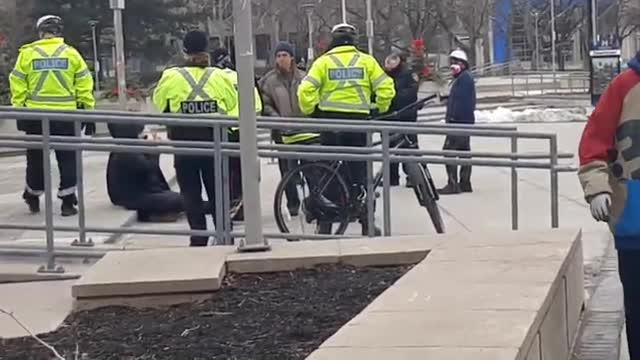 Hamilton Police Gang Tackle Innocent Bystander