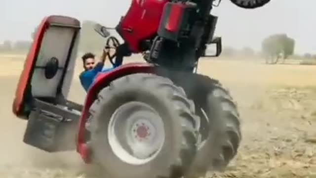 Tractor stunt video!very funny enormous