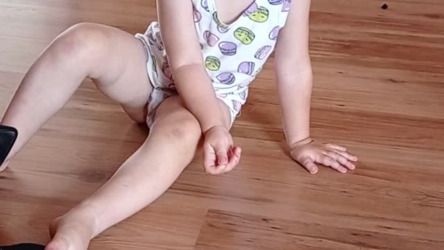 Baby and her model walk!