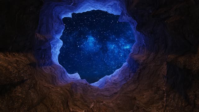 Beautiful cave view stars , space ,high qualty