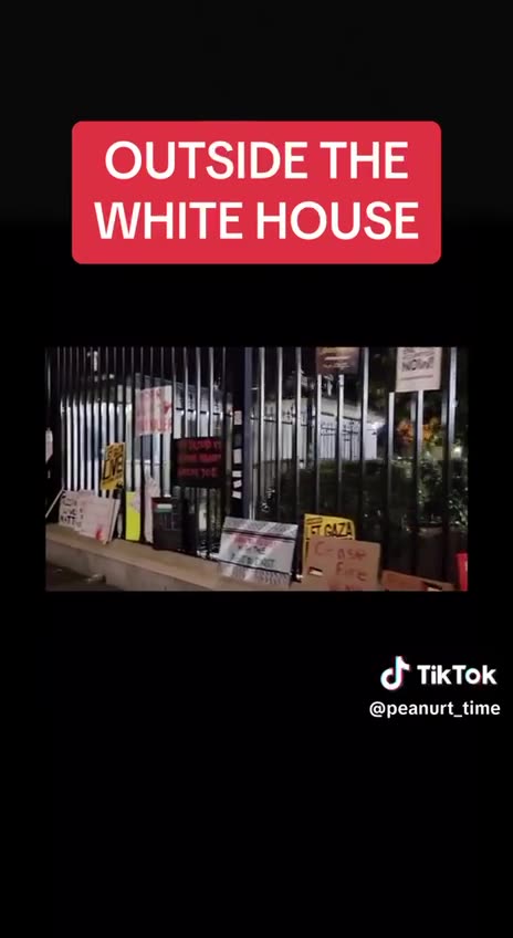 Pro Hamas Protesters Deface & Trash Front of White House