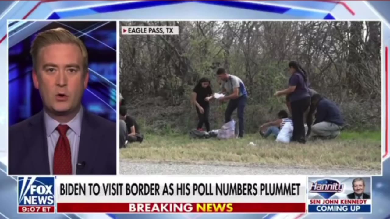 Peter Ducey reports Biden visiting the border as his poll numbers plummet