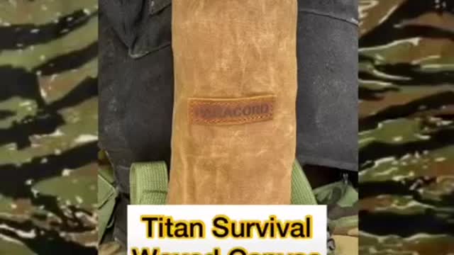 Titan Survival waxed canvas paracord bag