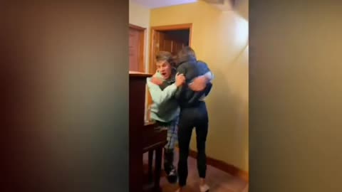 Boyfriend Slam's Gf on the floor Overwhelmed With Joy