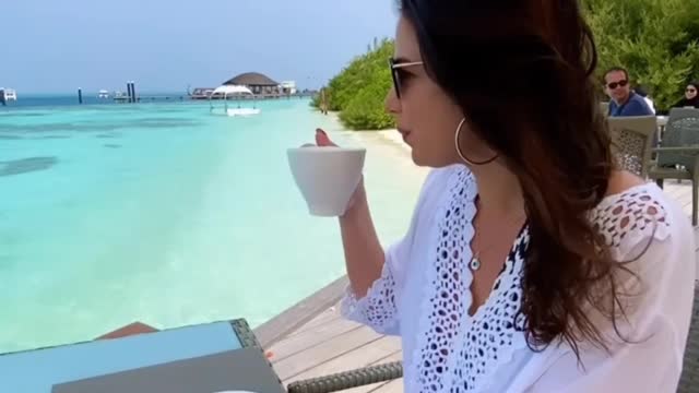 In the Maldives, far from the world mind relaxing place