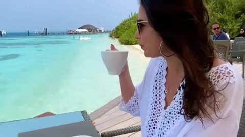 In the Maldives, far from the world mind relaxing place