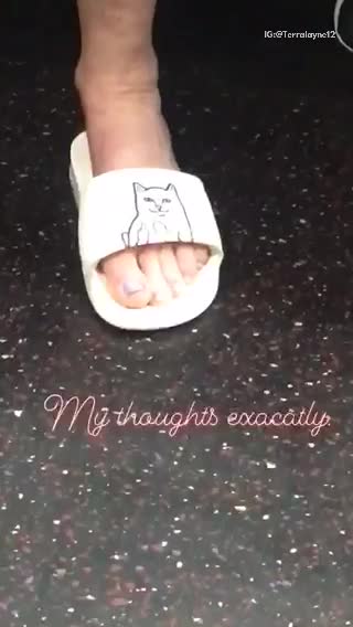 My thoughts exactly zooming in on white sandals with cat