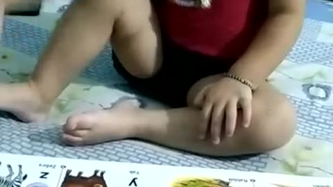 Cute kid reading