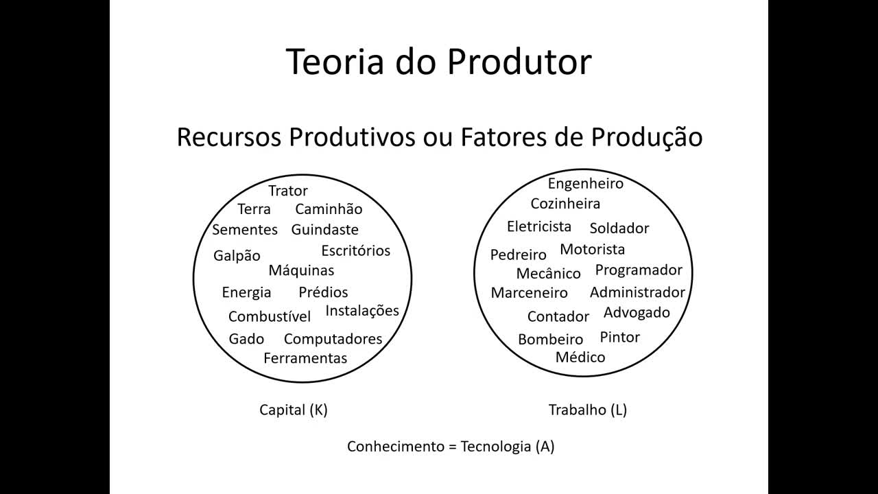 Microeconomia 074 Teoria do Produtor Função de Produção