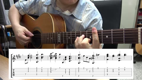 Abide with me - Hymn, arr. by Walter Rodrigues Jr., finger style guitar, tab.