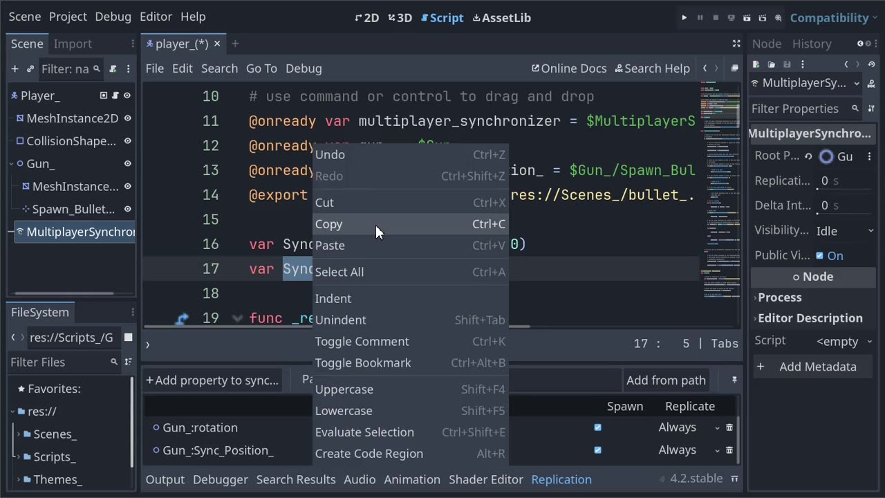 Godot 4.2 Multiplayer Replica (Player)