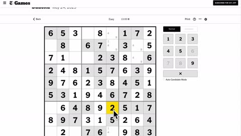 Sudoku 2023-05-24 easy