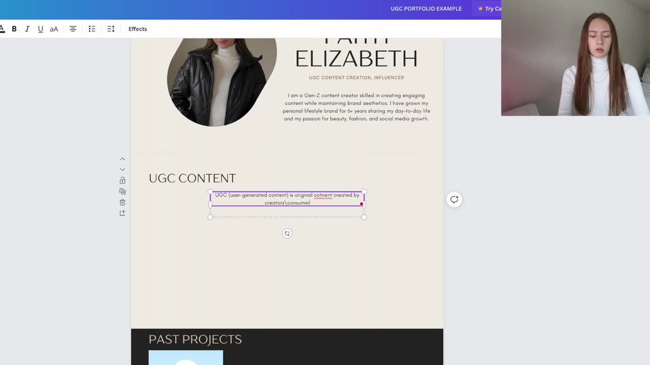 how to create a UGC portfolio using CANVA! + FREE template | getting started with UGC creation 2024