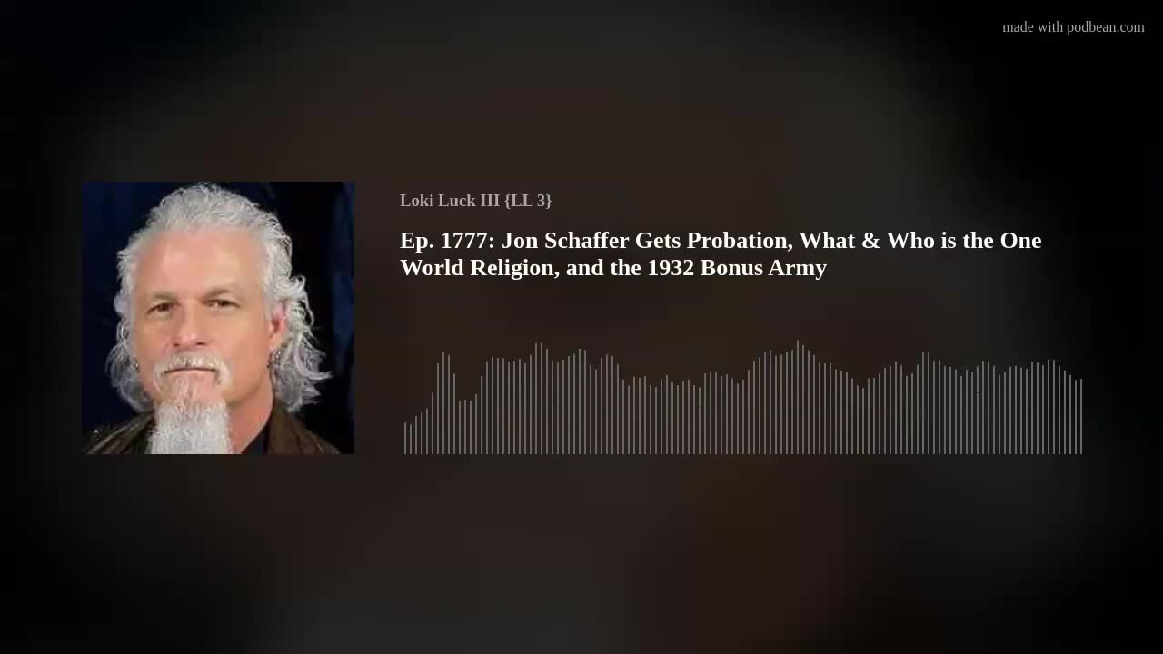 Ep. 1777: Jon Schaffer Gets Probation, What & Who is the One World Religion, and the 1932 Bonus Army