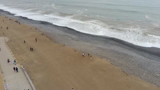 Footage Drone recording near the beach.