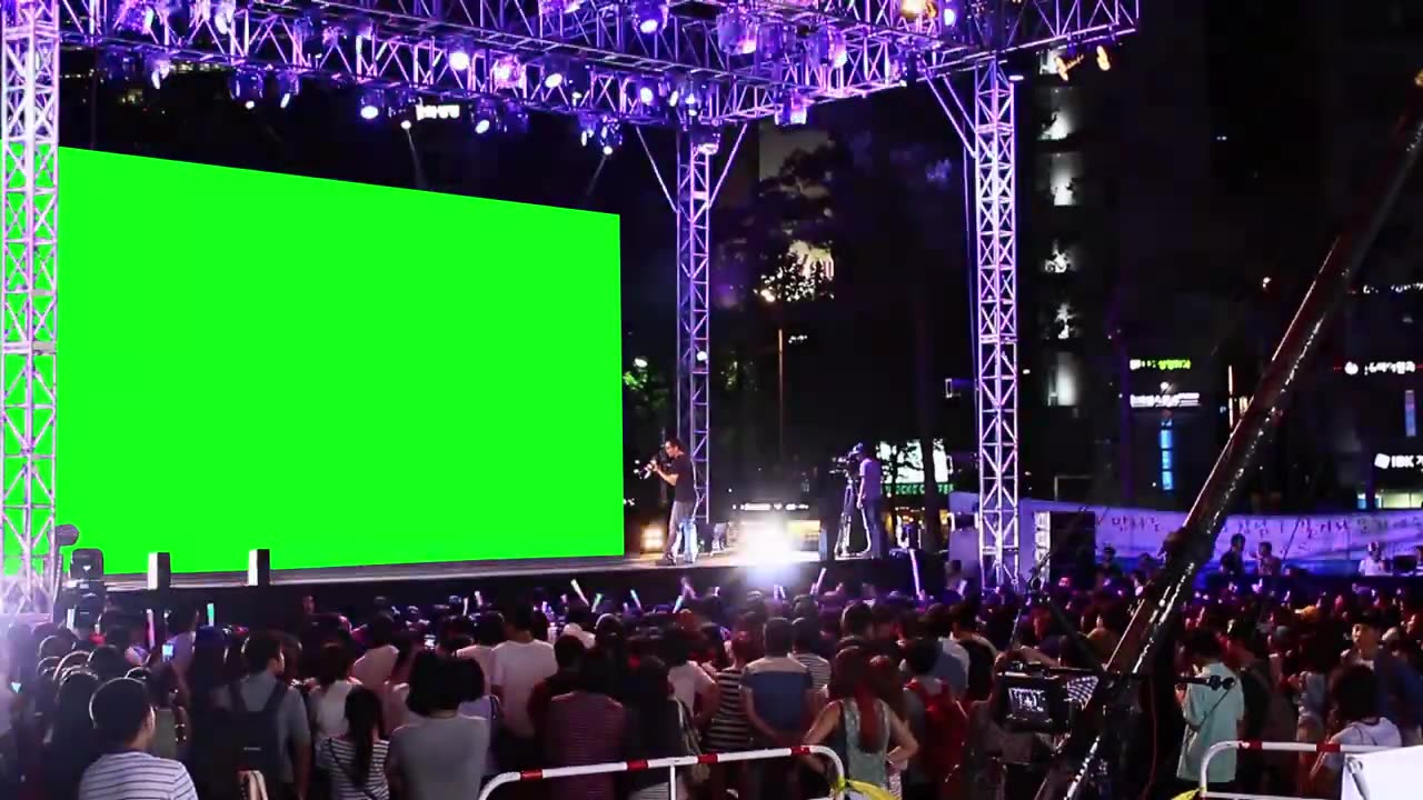 Concert Stage & Crowd with Green Screen Backdrop