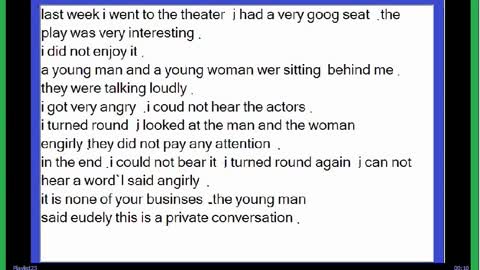 A conversation in the theater between me and a man and a woman