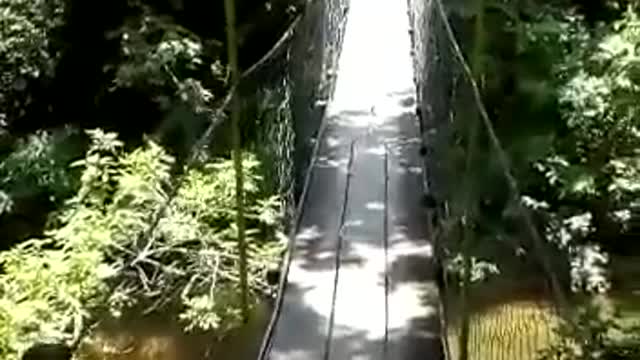 She almost had a heart attack to cross the bridge!