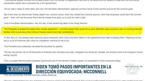 "Biden toma varios pasos importantes en la dirección equivocada": Mitch McConnell | Al Descubierto