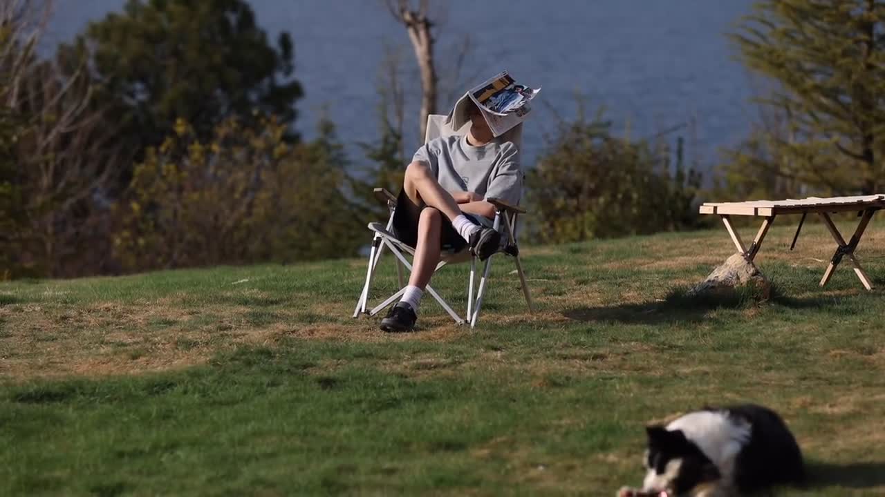 Reading a book in the sun
