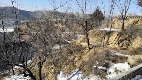 small village in winter